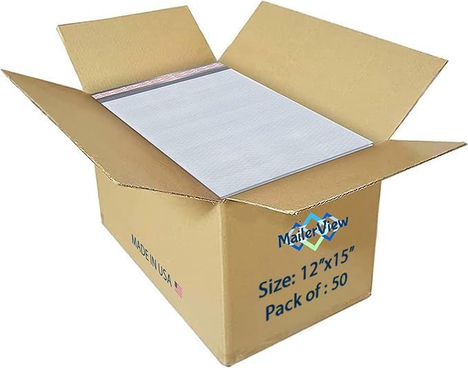Bubble Mailers 12x15, Self Seal Poly Padded Envelopes, 50 Pack by MAILERVIEW