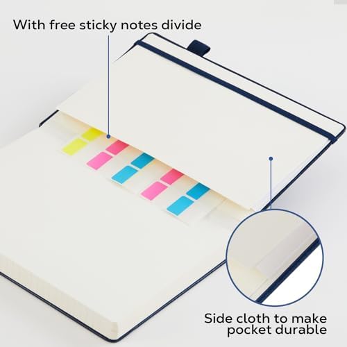 FOCUS DAY Thick Notebook Journal, Leather A5 Notebooks College Ruled 320 Pages Lined Paper Notebooks, Hardcover Journal Notebook for Writing Women and Men, 5.7'' X 8.4'', Dark Blue - Image 5