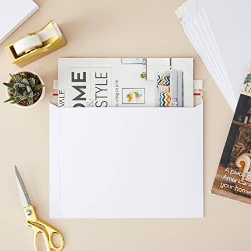 Juvale Mailing Envelopes - 9.5 x 12.5 in, White, 25-Pack - Rigid Flat Mailers with Peel & Seal Closure - Photo & Document Mailers - Cardboard Envelopes for Comic Book Shippers - Image 3