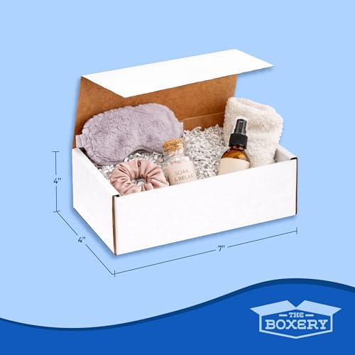 The Boxery Corrugated Mailers White Tuck Shipping Boxes (7x4x4) - Image 3