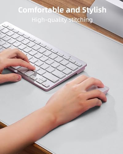AFIING Desk Pad Protector 23.6" x 13.7" - Non-Slip Waterproof PU Leather Desk Mat for Mouse, Keyboard, Laptop, Office and Home Workspace (Ivory White) - Image 3