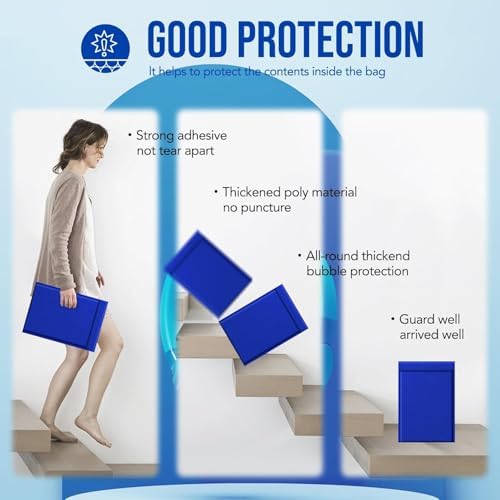Fuxury Large Bubble Mailers 10.5x16" 250 Pack Royal Blue Padded Envelopes - Image 6