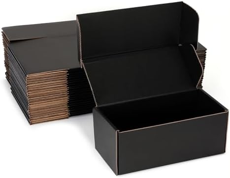 Black Shipping Boxes 10x4x4 Inches, 20 Pack by DUZCLI