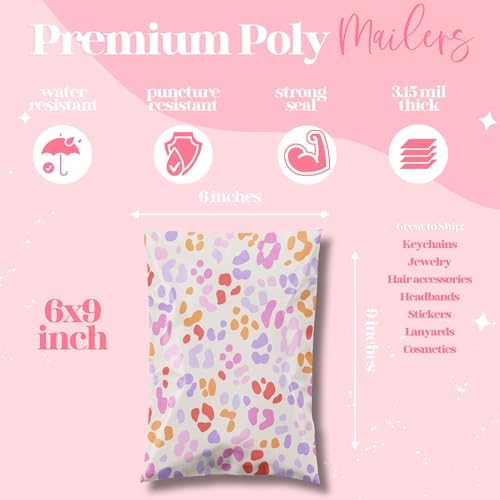 Pretty Package Store Poly Mailer 6x9, Preppy Leopard, 100 Pack - Image 4