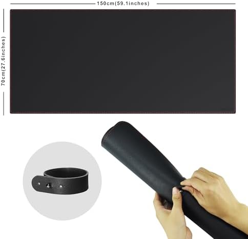 ZORESYN 59.1"x27.6" PU Leather Desk Pad Protector Black - Image 2