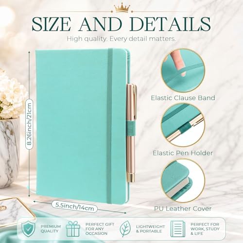 Laumoi 28 Pack A5 PU Leather Lined Notebook Journal, Rococo Color,Simple - Image 2