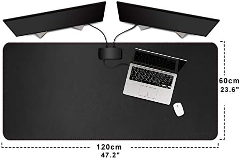 ZORESYN Large Leather Desk Pad 47.2"x23.6", Black - Image 2