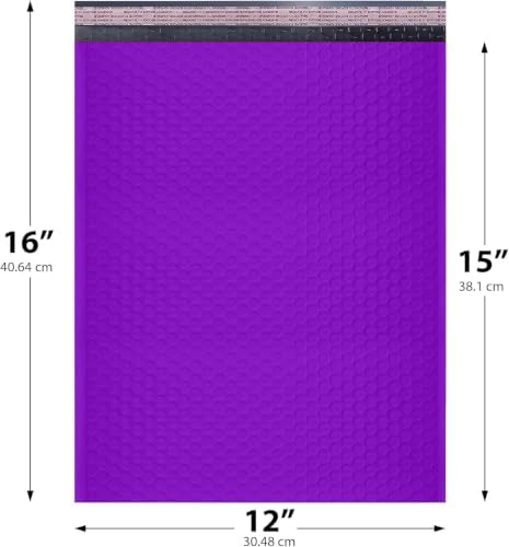Purple Bubble Mailers 12x15, Self Seal Poly Padded Envelopes, 150 Pack Bulk - Image 2