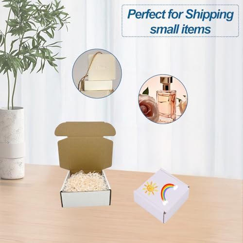 ROTCH 50 Pack 5x5x2'' Small Shipping Boxes, Cardboard Corrugated Mailers, White (M552-E-W) - Image 5