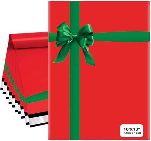 Christmas Poly Mailers 10x13, Shipping & Mailing Bags, 250 Pack Bulk by BAYLUE