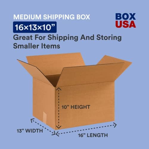 BOX USA Shipping Boxes 16"L x 13"W x 10"H, 25-Pack Medium Corrugated Cardboard Boxes for Shipping, Mailing, Packing, Packaging and Storage - Image 2