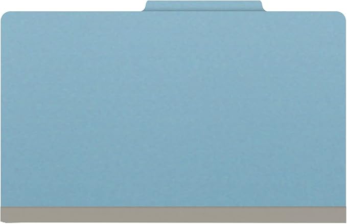 25 Pt. Pressboard Classification Folders, 2/5 Cut ROC Top Tab, Legal Size, No Dividers, Light Blue (Box of 25) - Image 3