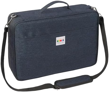JAKAGO 480 Slots Colored Pencil Case Extra Large Capacity Pen Holder for Artist Painter Zipper Organizer Bag for Marker Highlighter Storage Case for Office Sketch Travel Supplies (Blue) by JAKAGO