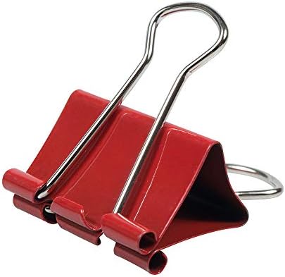JAM PAPER Colorful Binder Clips - Medium - 1 1/4 Inch (32 mm) - Red Binderclips - 15/Pack - Image 3