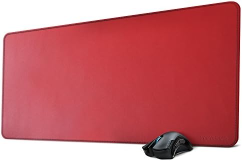 ZORESYN Large PU Leather Desk Mat 35.4"x15.8", Red by ZORESYN