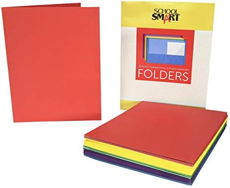 School Smart Extra Large 2-Pocket Folders, 9 x 12 Inches, Assorted Colors, Pack of 25 - Image 4