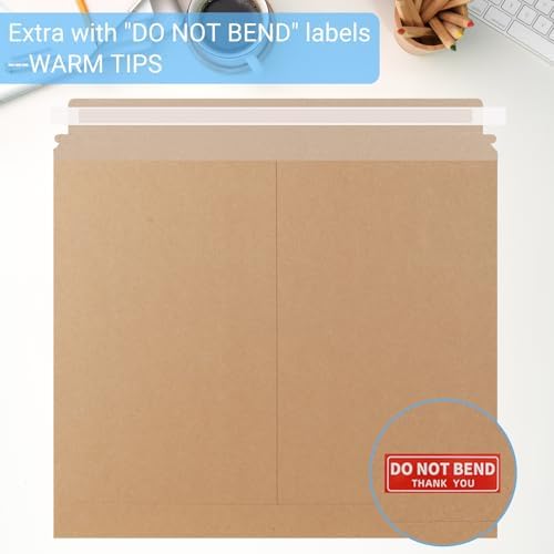 zmybcpack 25 Pack Large Kraft Rigid Mailer, 12.75"x15" Rigid Envelopes - Image 4