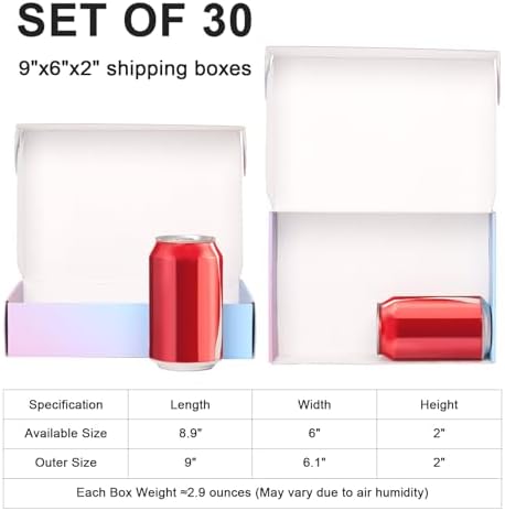 30 Pack 9"x6"x2" Corrugated Packaging Mailer Boxes, Purple Shipping Packaging Boxes for Small Business, Recyclable Cardboard Literature Gift Boxes Mailing - Image 2