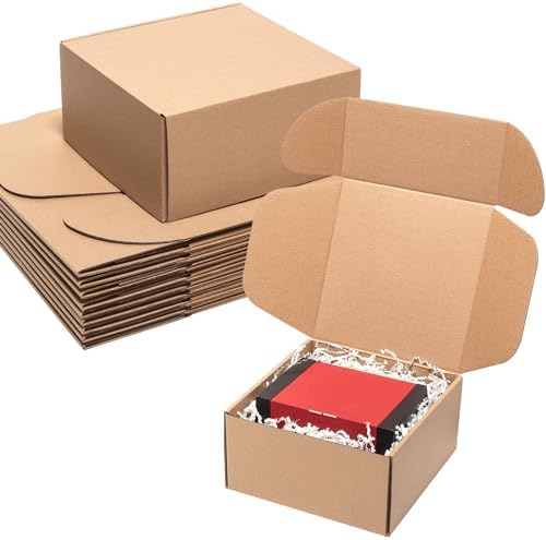 Wowxyz 8x8x4" Shipping Boxes 25 Pack Corrugated Cardboard Brown Box by Wowxyz