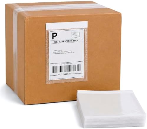 APQ Supply Clear Packing List Envelopes, 4.5 x 5.5 Inch Self Seal Shipping Document Pouches, 1000 Pack for Business Warehouse E Commerce Fulfillment and Shipping Departments by APQSupply%C2%AE
