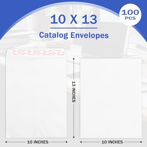 Goefun 100 Pack 10x13 White Catalog Envelopes Self Seal - Image 3