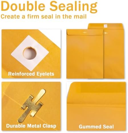 Goefun Clasp Envelopes 9 x 12, Yellow Manilla, 20 Pack - Image 2