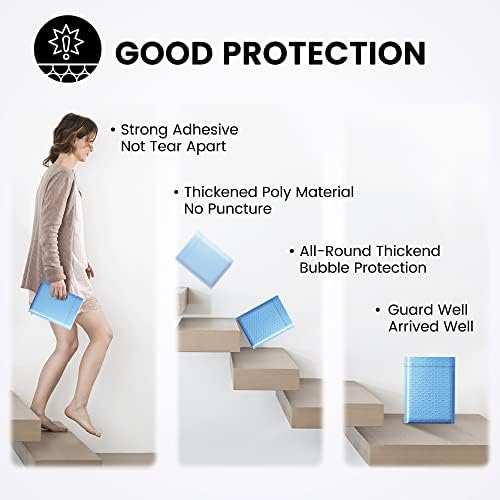 Fuxury 100Pcs Bubble Mailers 6x10" Light Blue Shipping Padded Envelopes - Image 5