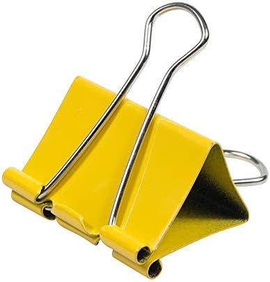 JAM PAPER Colorful Binder Clips - Large - 1 1/2 Inch (41 mm) - Yellow Binderclips - 12/Pack - Image 3