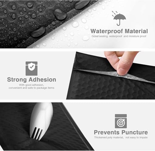 Metronic 9600 Pack Bubble Mailer 6x10" Black Waterproof Padded Envelopes - Image 3