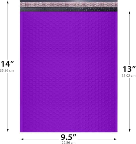 Purple Bubble Mailers 10x13, Self Seal Poly Padded Envelopes, 100 Pack - Image 2