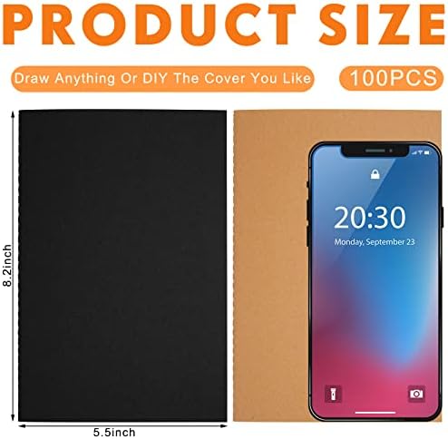 Mimorou 100 Pcs A5 Journals Notebooks Bulk,Brown,Lined - Image 2