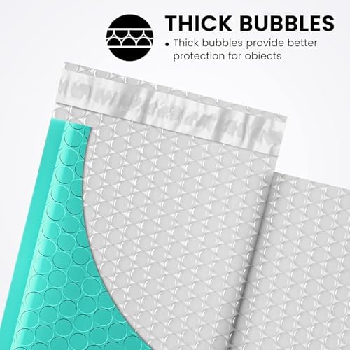 Fuxury Small Bubble Mailers 4x8" 100 Pack Padded Envelopes Usable Size 4x7" - Image 3