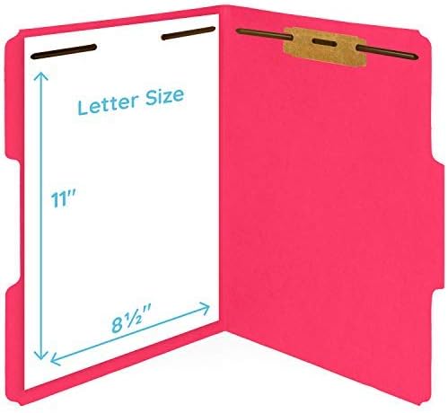 Blue Summit Supplies 50 Assorted Fastener File Folders, Letter, 2 Prong | Assorted colors, durable 11pt paper, letter size, 1/3 cut tabs, bonded 2 prong fasteners, medical and office files - Image 8