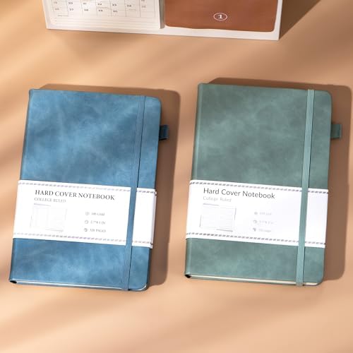 CAGIE Journals Notebooks for Women Men 2 Pack: Journaling Notebooks Journals for Writing Work Leather Diary Hardcover A5 Thick Note Taking Green& Blue - Image 6