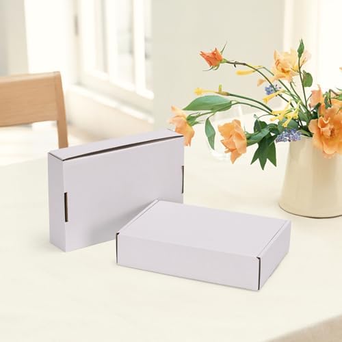 HORLIMER 6x4x1 Shipping Boxes Set of 30, White Corrugated Cardboard Mailer Box for Packing Small Business - Image 5