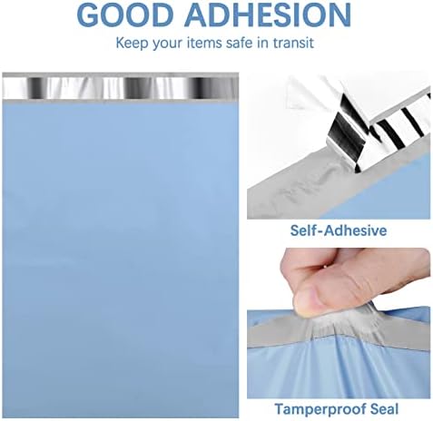 Metronic Poly Mailers Bags Large Shipping Bags 14.5x19 100 Pcs Light Blue - Image 3