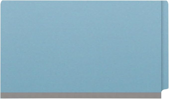 Ecom Folders End Tab Pressboard Classification Folders | Legal Size 25 Pt Stock with 2 Dividers and 2" Tyvek Expansion | Medical, Legal & Office Records Organizer | Light Blue, Box of 10 - Image 3
