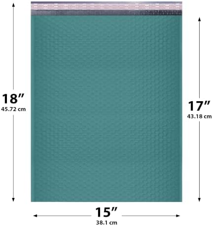 Green Bubble Mailers 15x18, Self Seal Poly Padded Envelopes #8, 50 Pack - Image 2