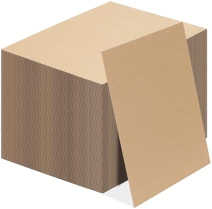Calenzana 8.5x11 Corrugated Cardboard Sheets Set of 100, Flat Card Boards Inserts for Crafts, Packing, Shipping, Moving, Mailing by Calenzana