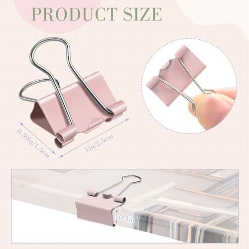 Jetec 500 Pcs Pastel 1 Inch Binder Clip Paper Clamp Metal Paper Clip - Image 2