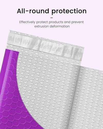 GSSSUSA Purple Bubble Mailers 4x8 Inch 50 Pack Small Padded Envelopes - Image 3