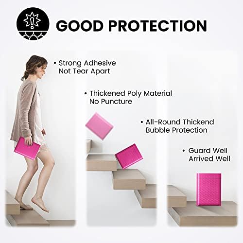 Fuxury Bubble Mailers 6x10" 100 Pack Pink Thick Padded Envelopes - Image 6