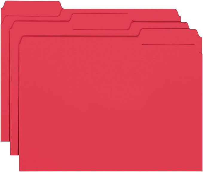 Smead Interior File Folder, 1/3-Cut Tab, Letter Size, Red, 100 per Box, Expandable File Folders for Filing Cabinet - Image 7