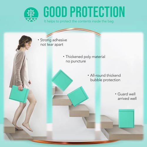 Fuxury Bubble Mailers 8.5x12" Teal Padded Envelopes 40 Pack Usable 8.5x11 - Image 6