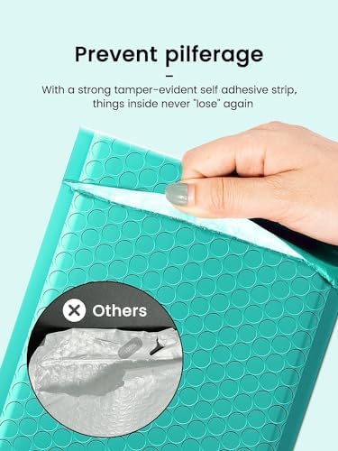 GSSUSA Teal Bubble Mailers 6x10" 500 Pack Padded Envelopes Self Seal - Image 6