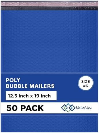 Royal Blue Bubble Mailers 12.5x19 Poly Padded Envelopes #6, 50 Pack by MAILERVIEW