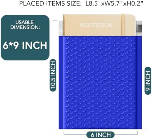 Metronic Bubble Mailers 6x10 25 Pack Royal Blue Waterproof Padded Envelopes - Image 2