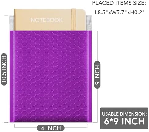 GSSUSA Purple Bubble Mailers 6x10 500 Pack, Self Seal Padded Envelopes - Image 2