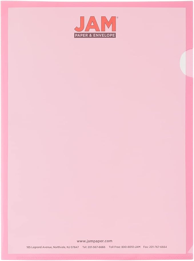 JAM PAPER Plastic Sleeves - Letter Size - 9 x 11 1/2 - Pink Project Pockets - 120 Bulk Page Protectors/Pack - Image 2