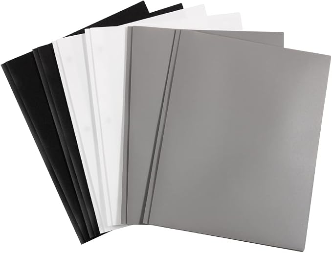 JAM PAPER Plastic Color POP Folders - 2 Pocket Durable Folders with Metal Prongs Fastener Clasps - Assorted Business Colors - 6/Pack - Image 2